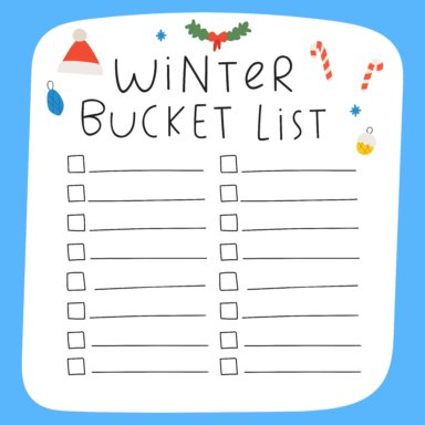 Template of winter bucket list.