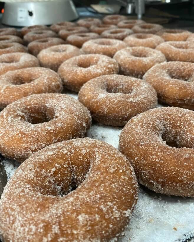 Apple cider donuts at Westchester Greenhouses & Farm.