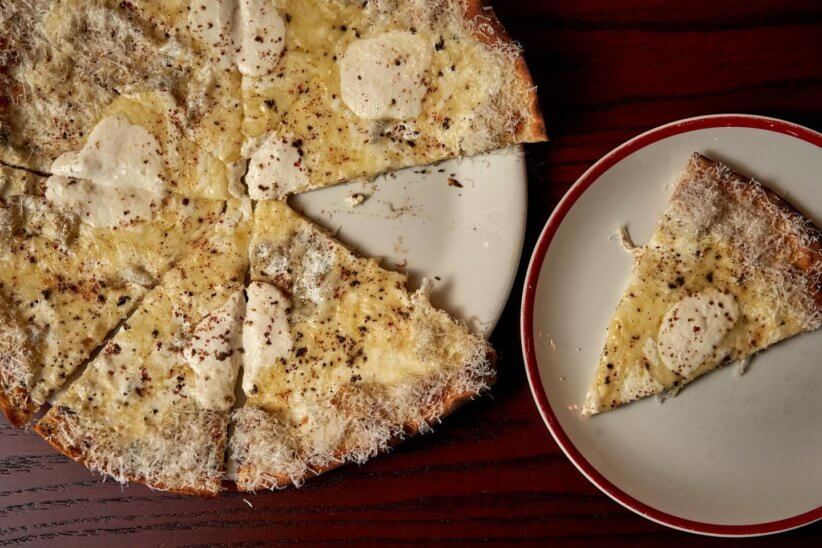 Cacio e pepo pizza from Bond 45