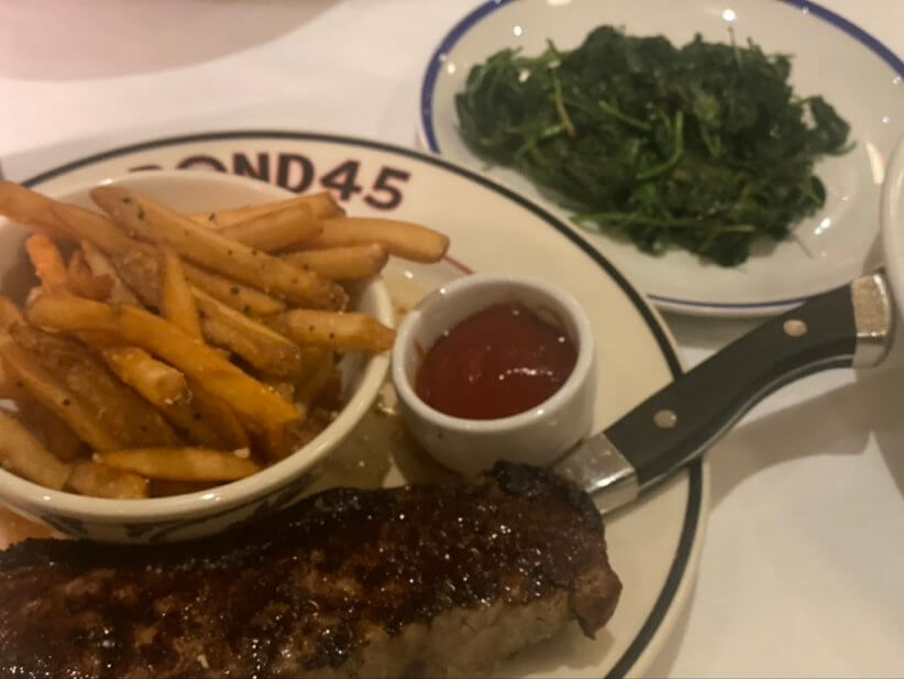 Strip steak from Bond 45