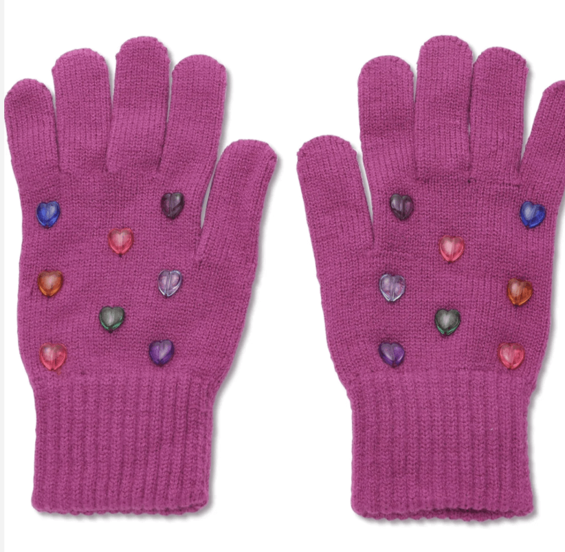 Lele Sadoughi Heart Rainbow Jelly Heart Gloves