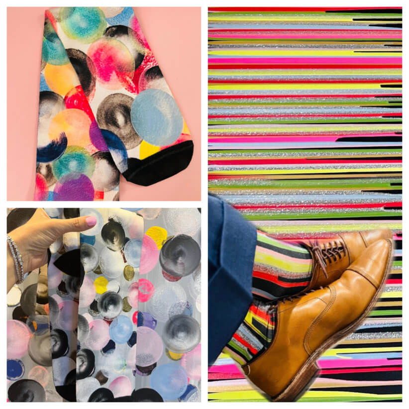 Art-inspired socks from Marla Beth Designs.