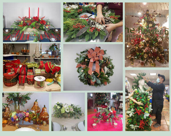 Holiday arrangements at The Flower Bar