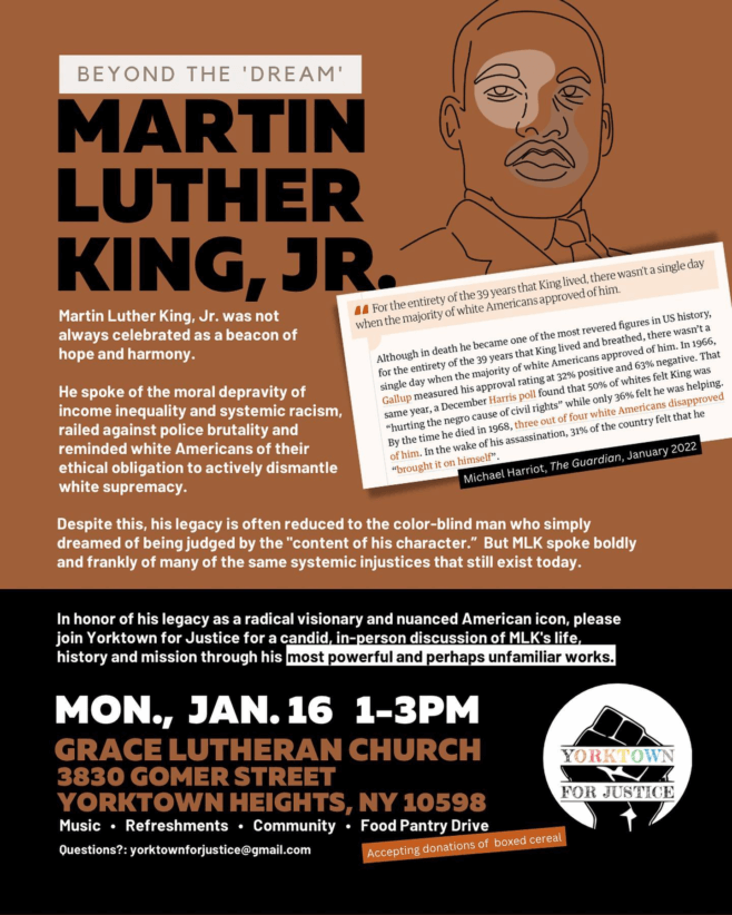 Join Yorktown for Justice for Beyond the Dream: Martin Luther King, Jr