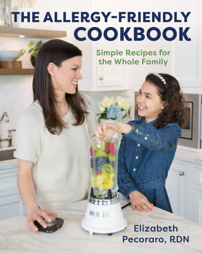 The Allergy-Friendly Cookbook by Elizabeth Pecoraro features 60-allergy free recipes for families to make that are simple, easy, & delicious.